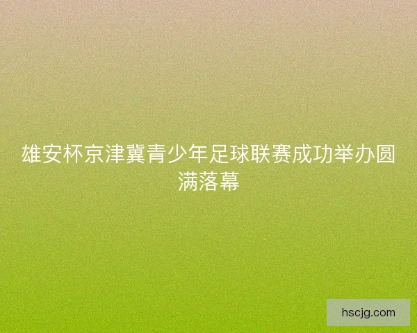 雄安杯京津冀青少年足球联赛成功举办圆满落幕