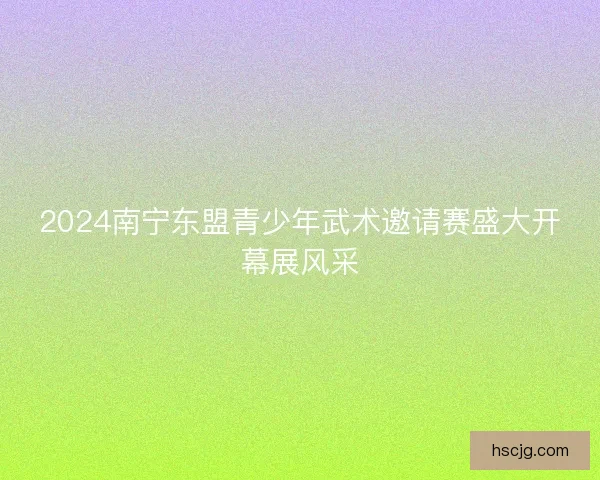 2024南宁东盟青少年武术邀请赛盛大开幕展风采